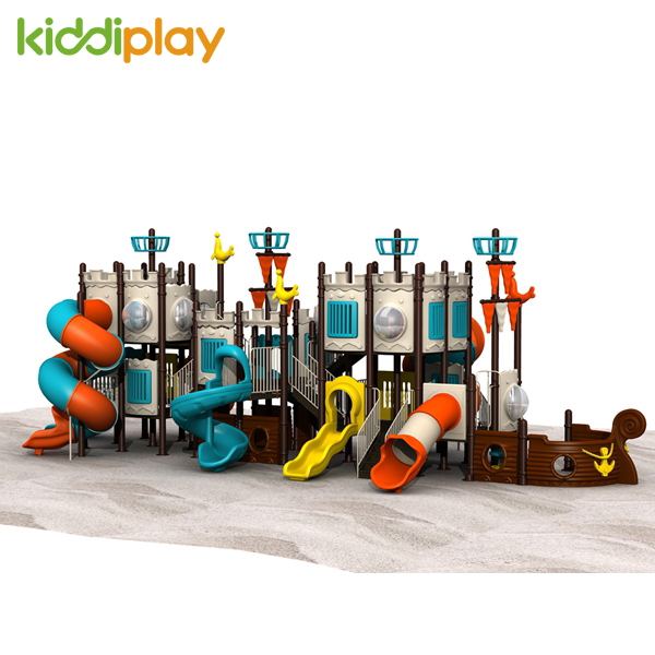 Factory Manufacturer Plastic Slide Children Outdoor Playground of Pirate Ship Series
