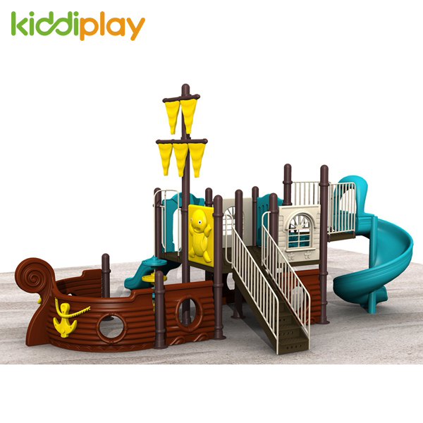 Pirate Ship Series Plastic Slide Material Outdoor Playground Equipment