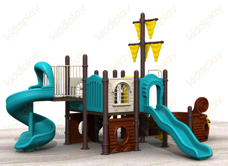 Pirate Ship Series Plastic Slide Material Outdoor Playground Equipment