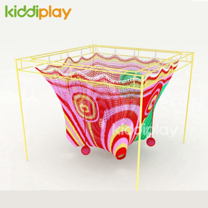 Manufacturing Indoor Rainbow Rope Knitted Playground Climbing Crochet Equipment