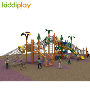 New Type Multiple Slides Wooden Climbing Outdoor Playground