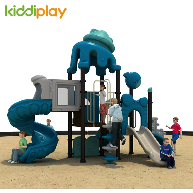 Commercial Amusement Plastic Ocean Series Slide Outdoor Playground for Kids