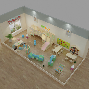 Indoor Playground Sets Equipment Children Wooden Structure 