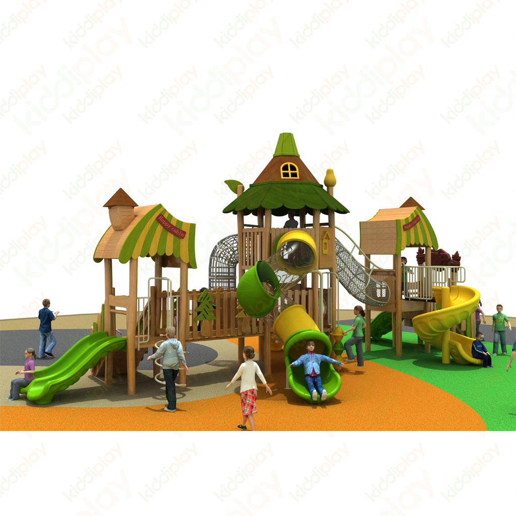 Newest And Attractive Outdoor Wooden Playground Climbing Slide for Children Play
