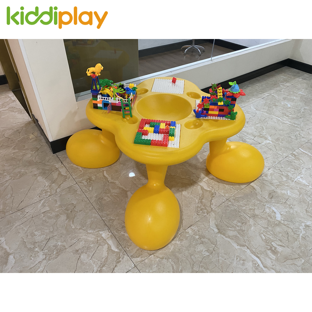 Eco-friendly Kids Indoor Playground Lego Bricks Desk Block Table