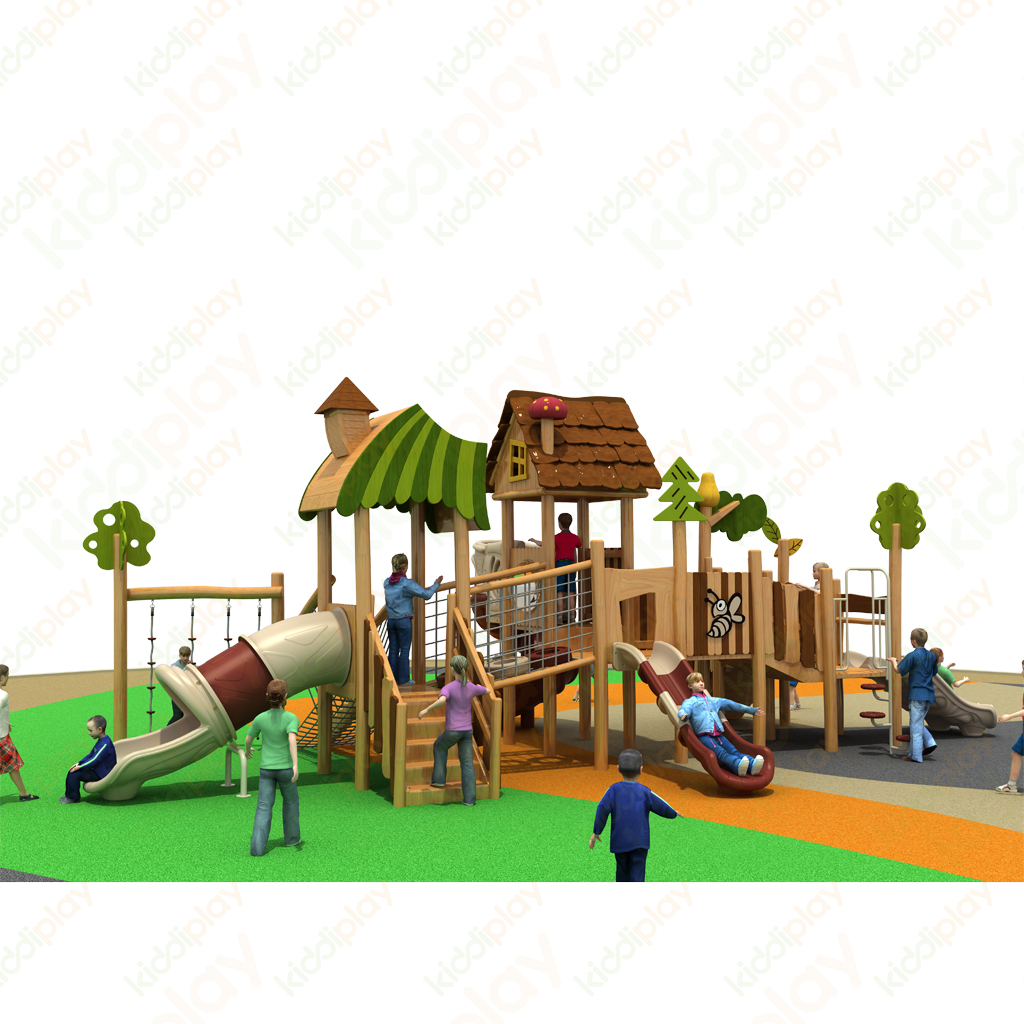 New Style Customized Theme Park Wooden Combination Slide Outdoor Wood Playground for Sale
