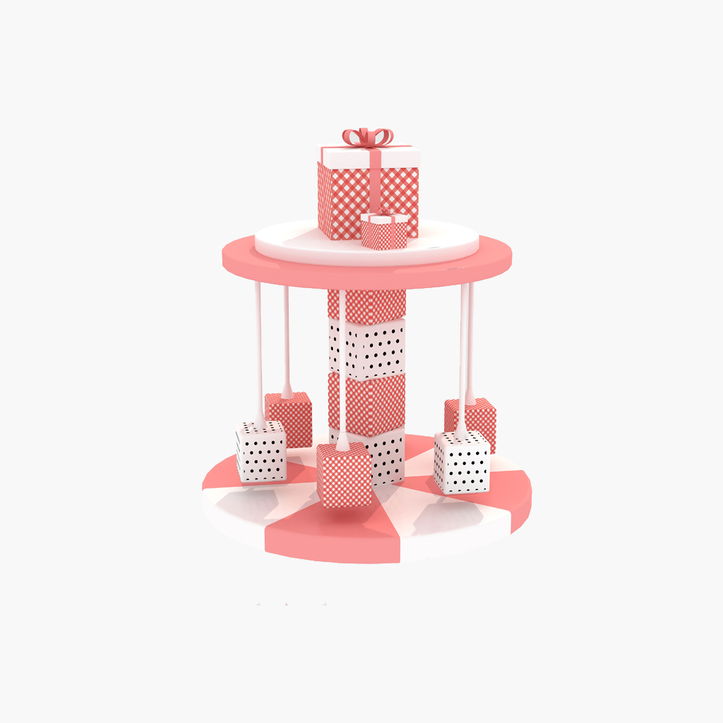 Gift Box Shaped Cake Carousel Soft Play