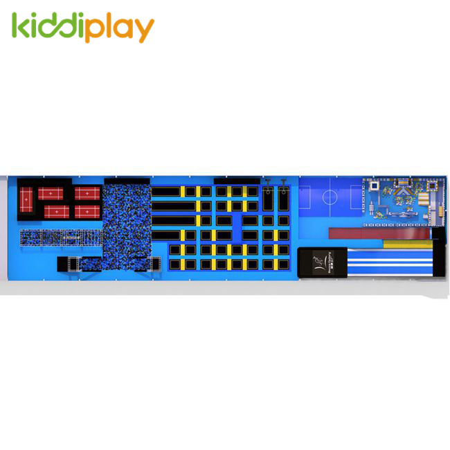 KD11057A Popular Play Center Indoor Playgeound And Trampoline Park with Building Blocks Center