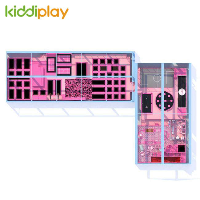 KD11064B Indoor Playground Large Free Jump Building Blocks Center Trampoline Park Suitable for L