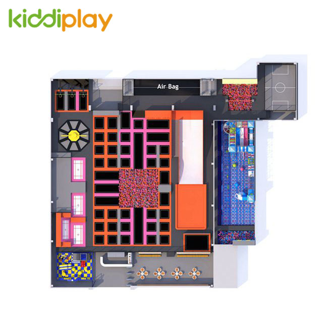 KD11063B Trampoline Park Suitable for Square Place with Cafeteria
