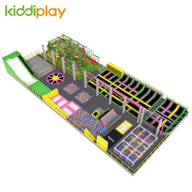 KD11053A Ninja Course Parkour Climbing Wall Spider Tower Beam Battle Russian Roulette Professional And Free Jump Center Children Large Indoor Trampoline Park