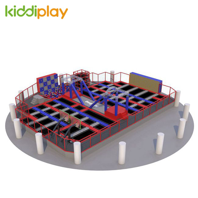 KD11046A Zip Line Ninja Course Slam Dunk Area Foam Pit Spider Tower Climbing Wall Jumping Trampoline Park Center 