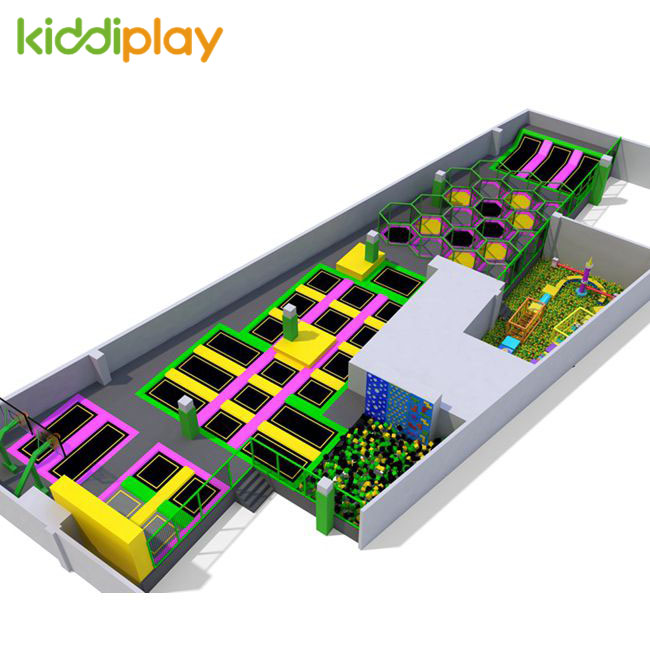 KD11040A Maze Trampoline Foam Pit Spider Wall Climbing Wall Jumping Trampoline Park Center 