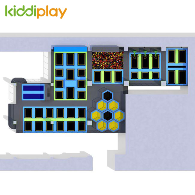 KD11034B Indoor Trampoline Maze Area Foam Pit Basketball Area Free Jumping Park Center