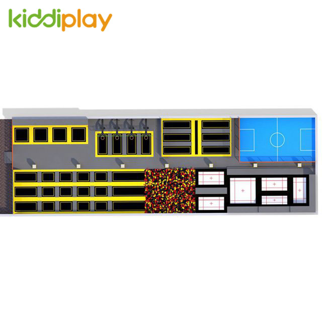 KD11070A Rectangle Indoor Playground Popular Large Trampoline Park